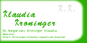klaudia kroninger business card
